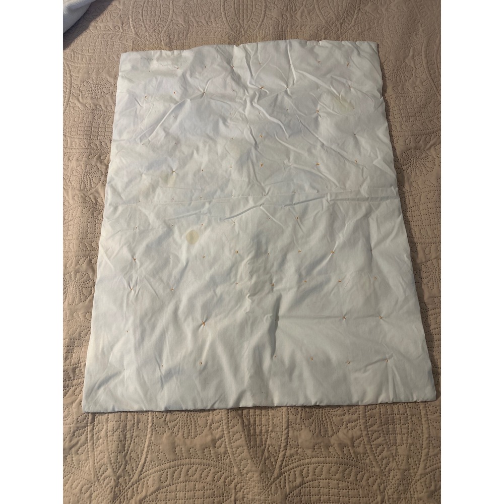 Handmade Patchwork Baby Quilt Blue Polka Dot Hand Tied Nursery Blanket 26x34 - Picture 6 of 8